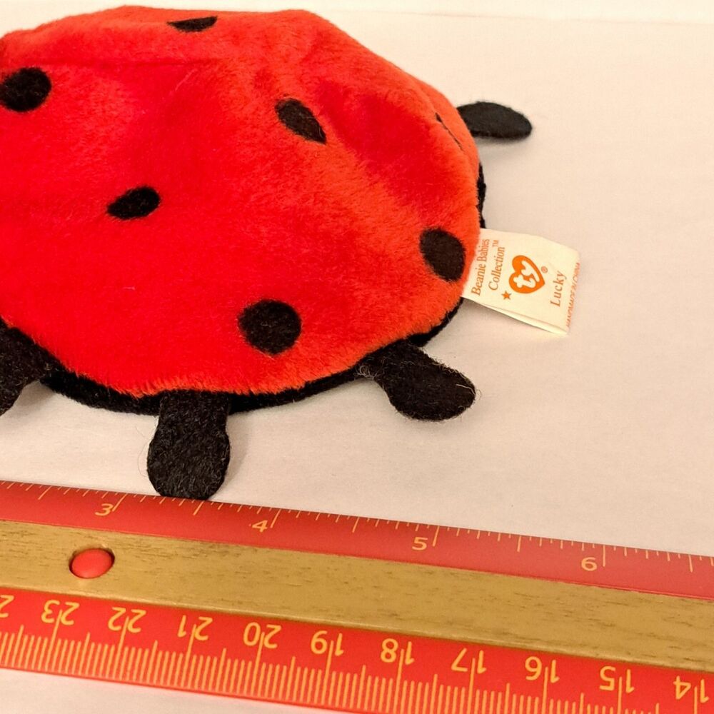 Vintage TY Beanie Baby "LUCKY" The Ladybug with Spots/Errors 1993 - Picture 2 of 5